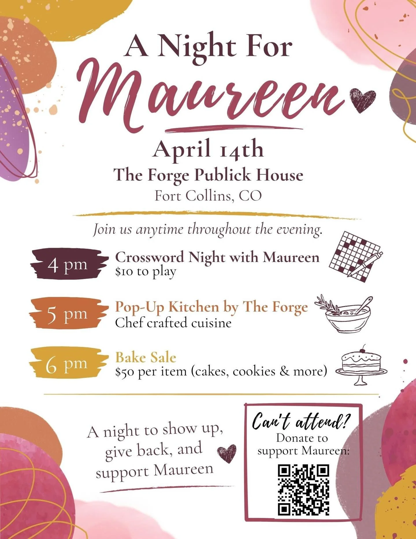 Mark your calendars!  Please email info@theforgepub.com with any questions @thecupboardfortcollins