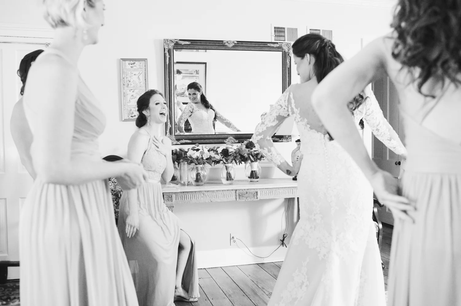 Melissa looking in the mirrror bw.jpg