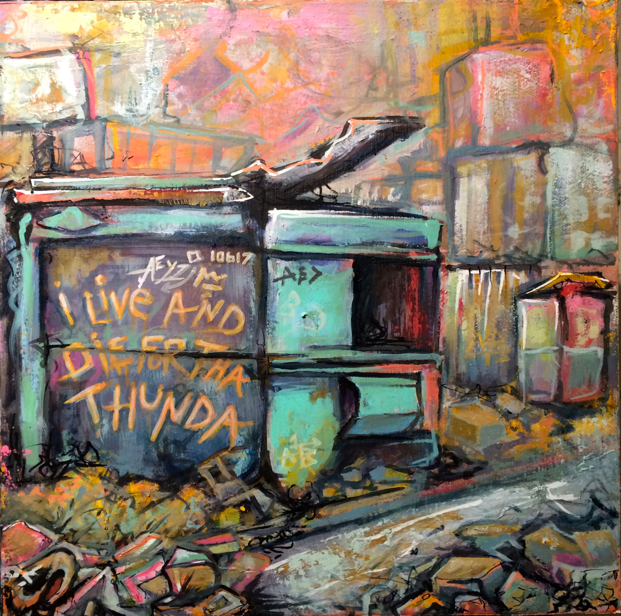 %22Live and Die for the Thunda%22. 2014. Oil on Panel. 14%22x14%22.jpg