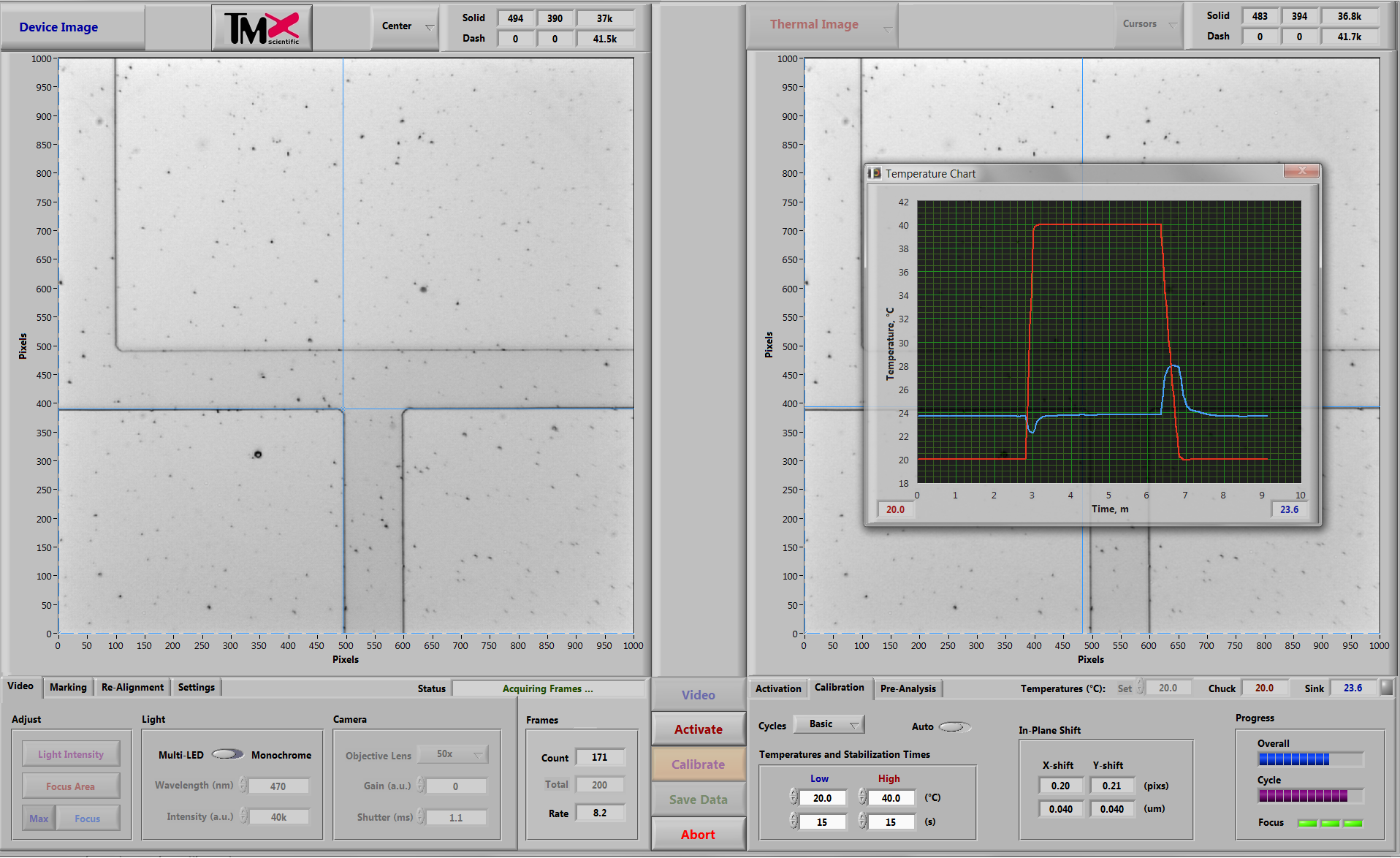 T°Imager® Calibration - User Interface