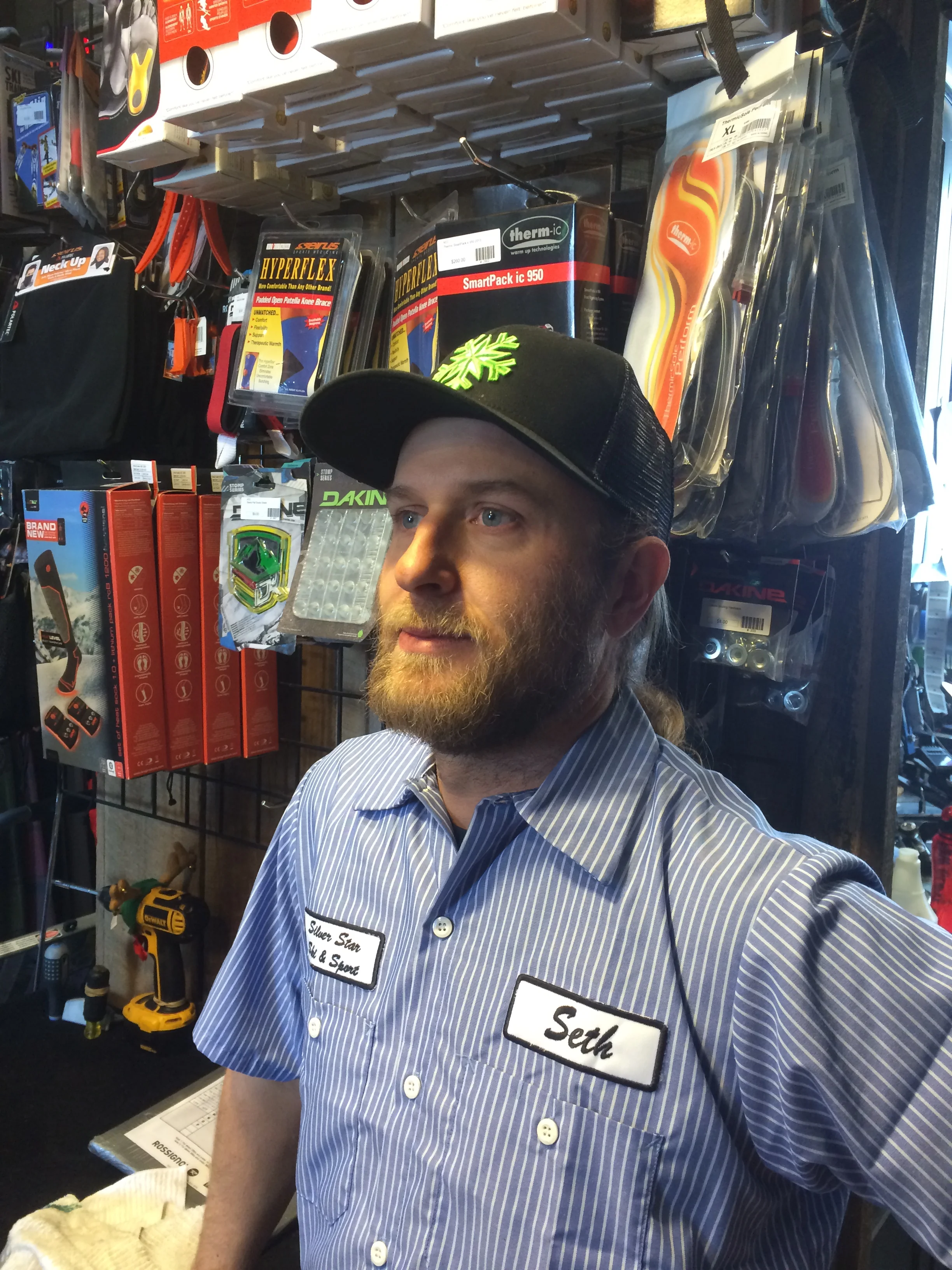 Seth - Rental Technician - Seth has been with the shop since fall 2014. He is originally from New Hampshire and is the best snowboarder in the shop, maybe even the best in the country!