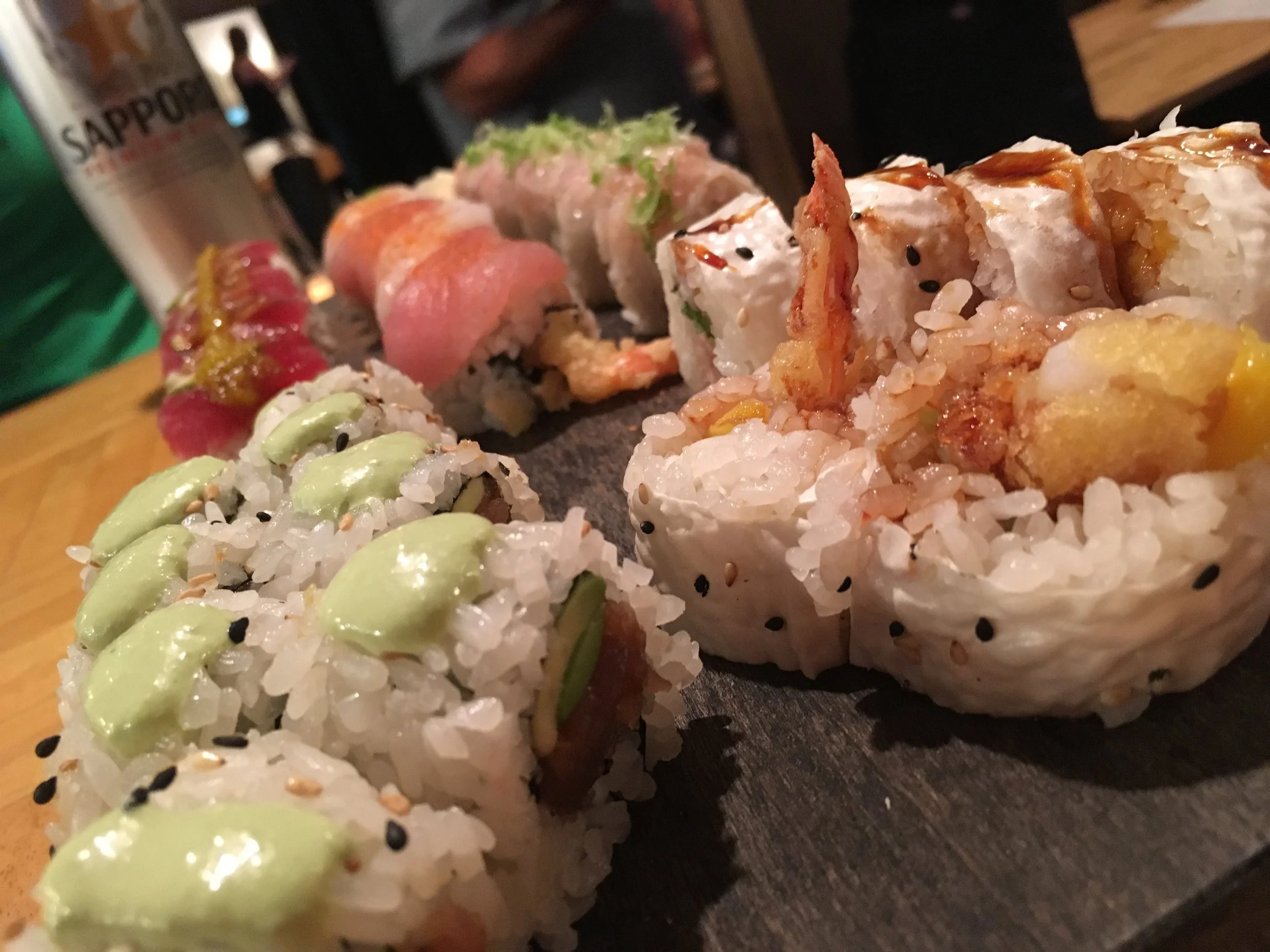 Yuki Yama selection of sushi rolls, the Executive, the green hornet, and the 84060