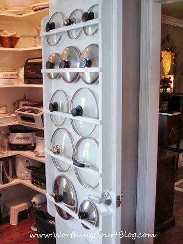 This is a great use of space and it is easy to find the lid you need!! via worthingcourtblog