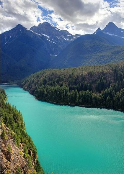 Diablo Lake in the North Cascades National Park "15 Places to Visit in Washington" via holidayfeed