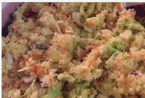 This isn't the best photo, but this coleslaw is delicious!!