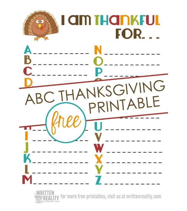 Choice # 2 for Thanksgiving Scattergories. This is from Written Reality. You can find the FREE printable here .