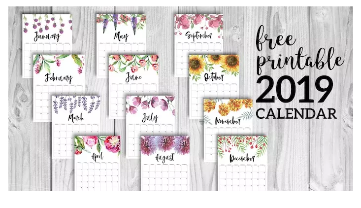 Free Printable 2019 Calendars # 2 — Create Home Storage