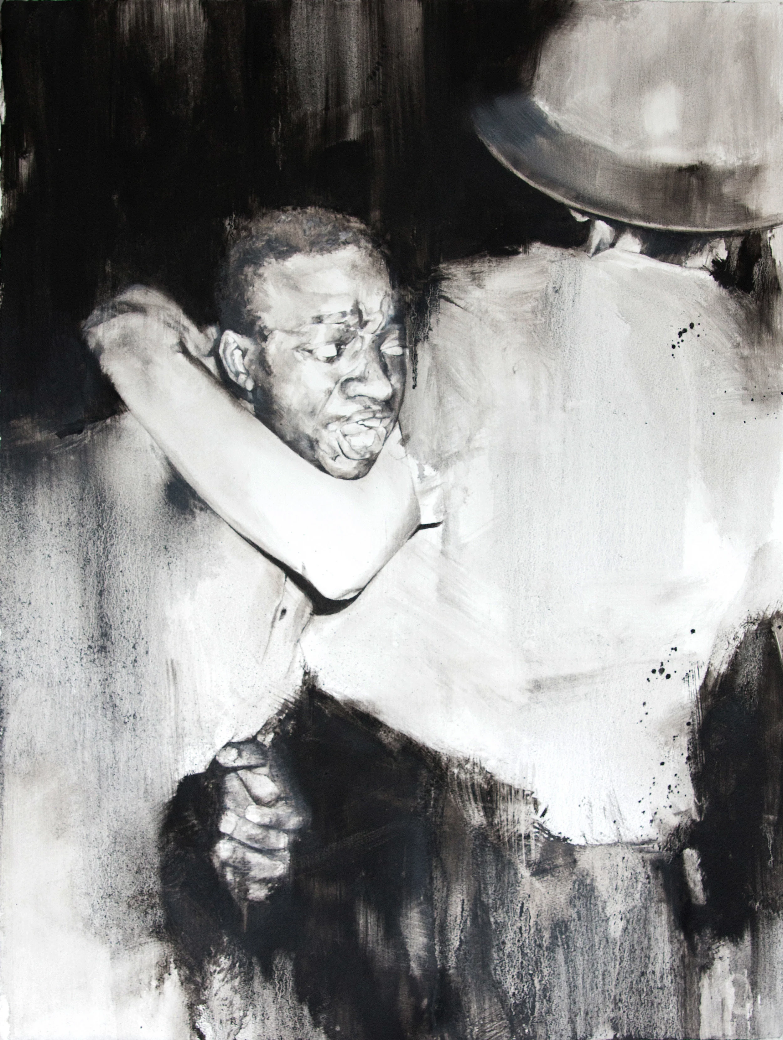 RIOTER - Watts, August 13, 1965 - 22"x30" - Oil on Watercolor Paper
