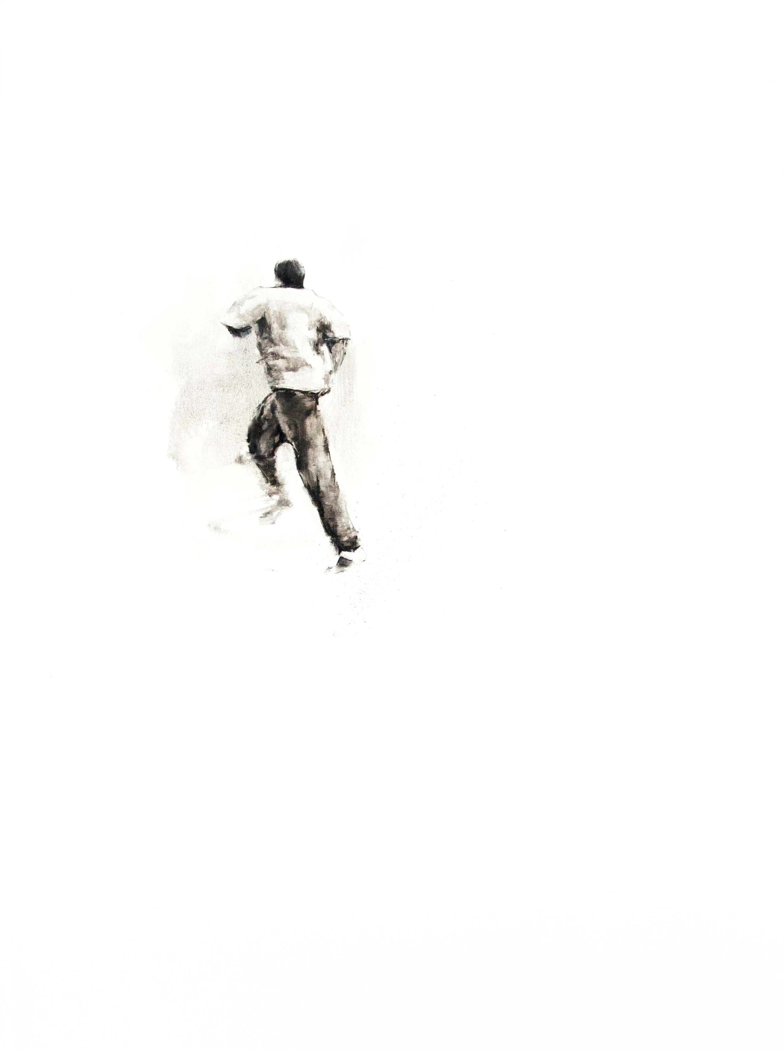 RUNNING SC, April 4, 2015 - 22"x30" - Oil on Watercolor Paper I North Carolina Museum of Art Permanent Collection
