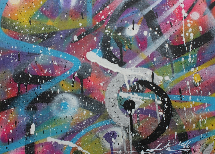 'Untitled II' Zokatos 40cm x 30 cm Spraypaint on Canvas £360