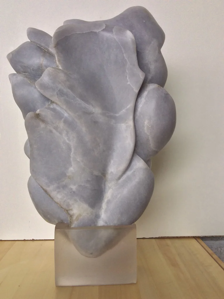 'Blue Vein' 2010 Blue Alabaster with Resin Stand 35cm x 6cm x 25cm £1500