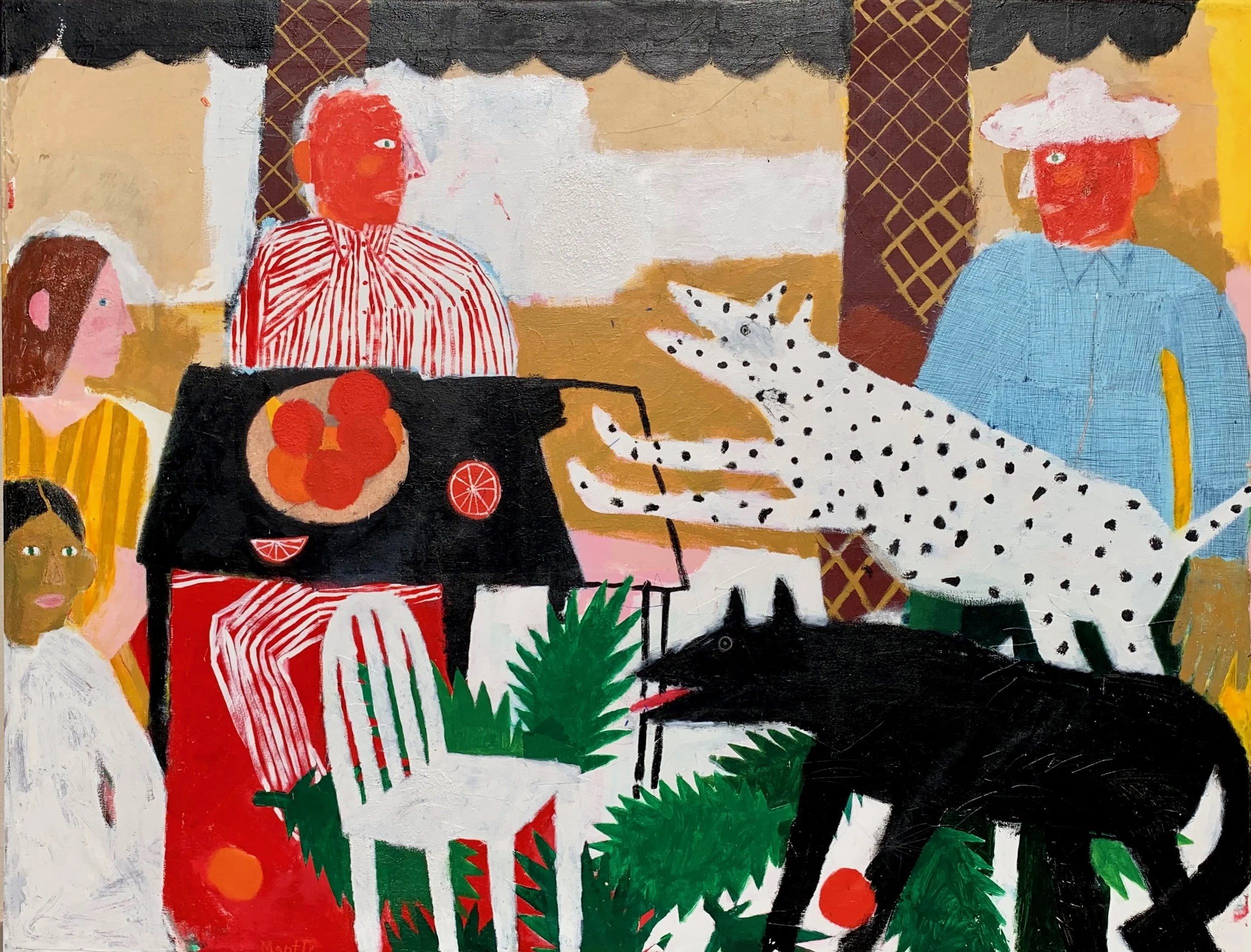 Citrus Grove Acrylic & Collage on Canvas 84x66in 2018