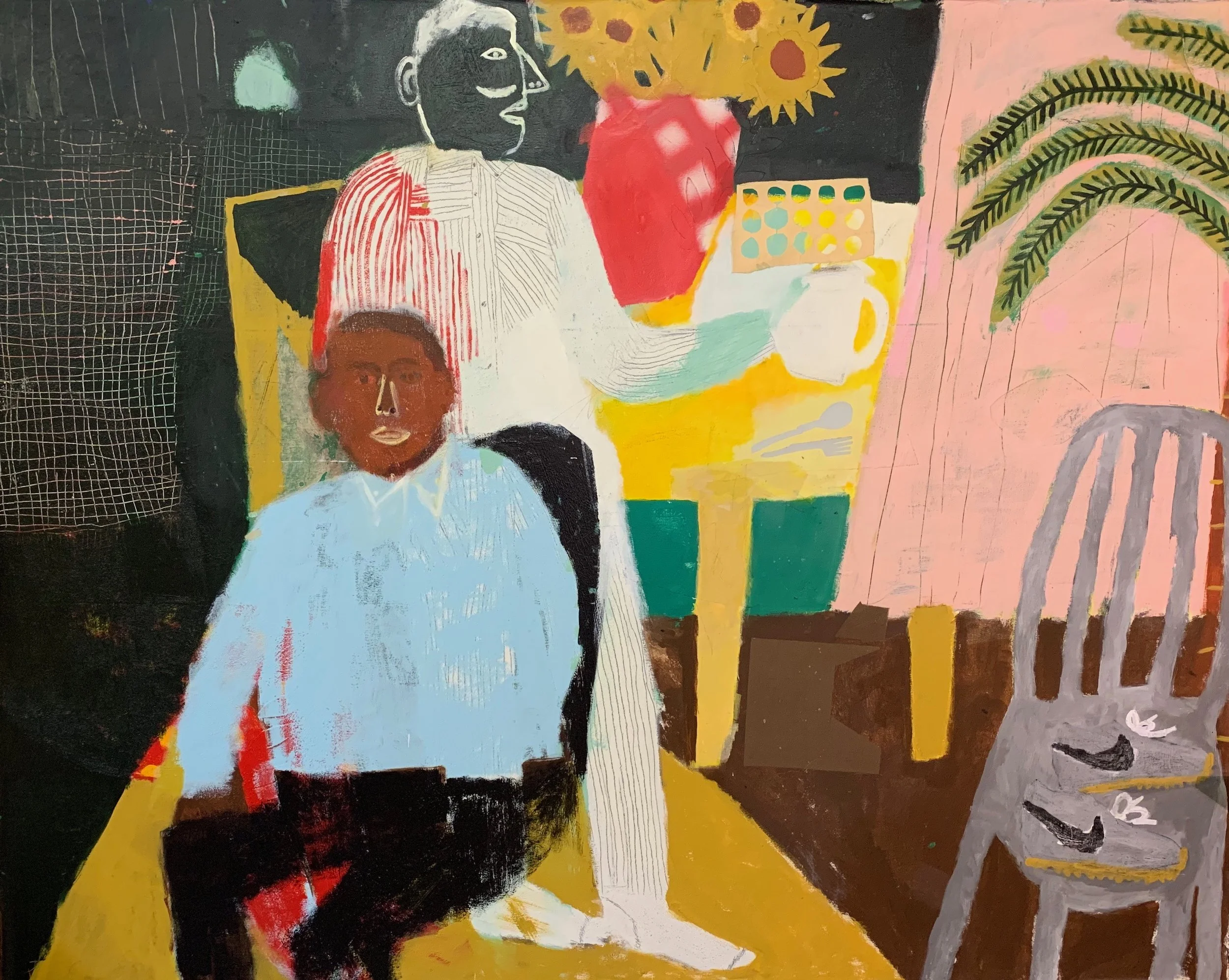 Superstitions Acrylic & Collage on Canvas 84x66in 2018