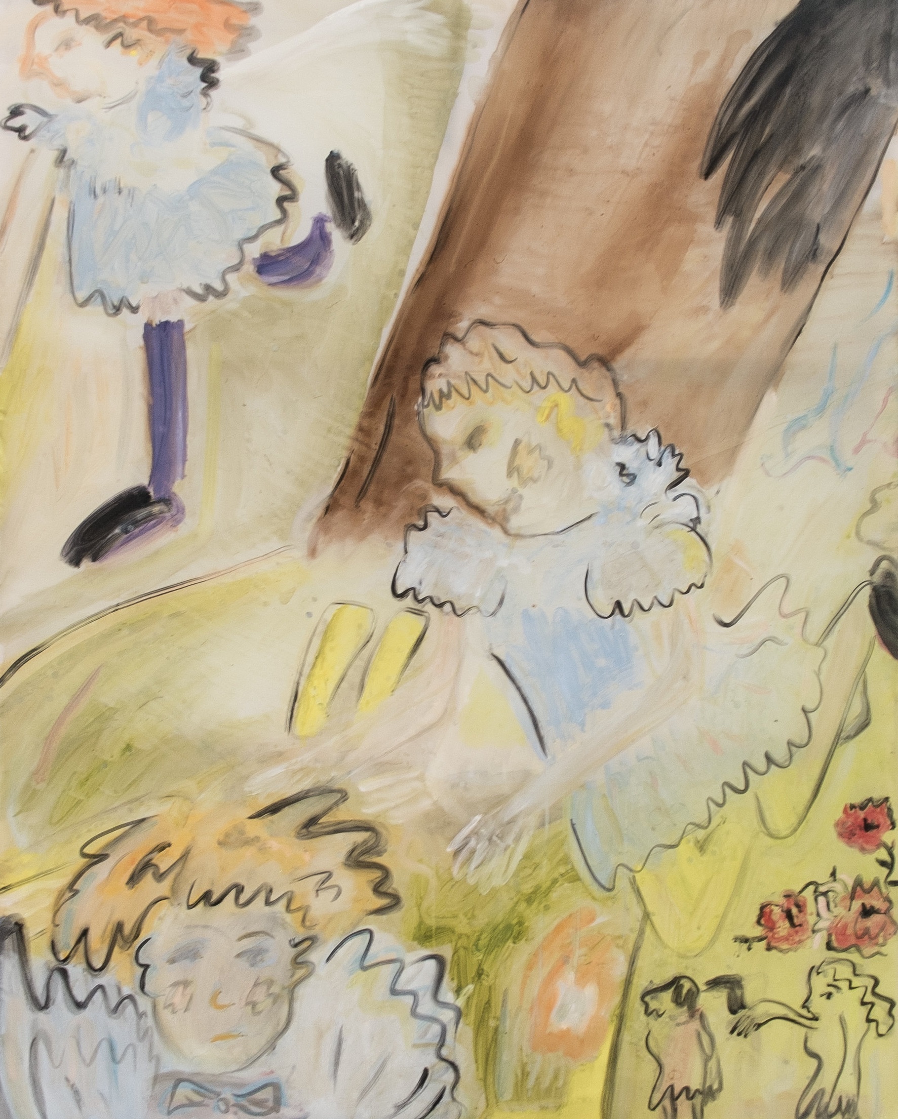 Alice On The Run 170 x 140 cm Oil, Silicone on Transparent Fabric