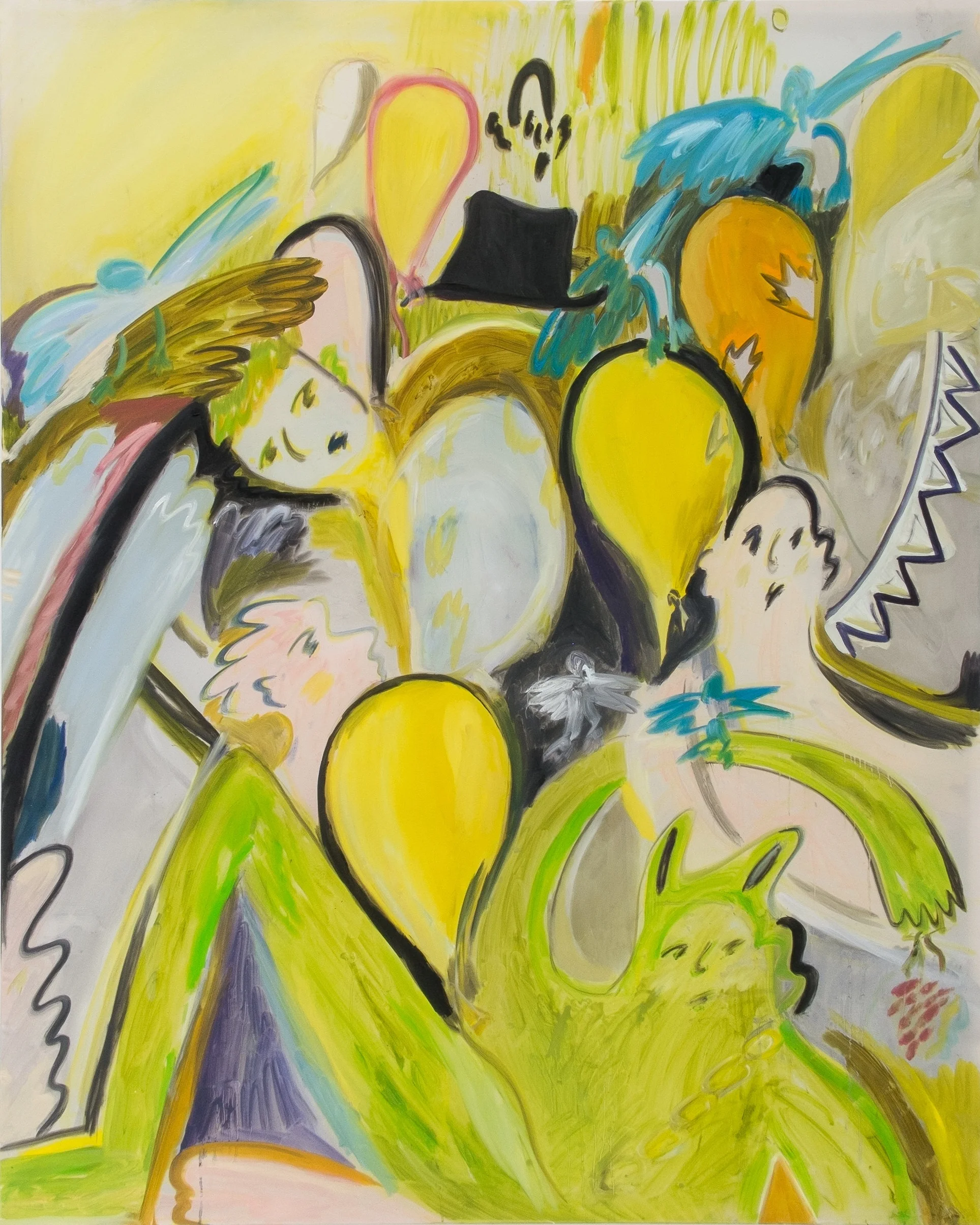 Metronome 170 x 140cm Oil, Silicone on Transparent Fabric