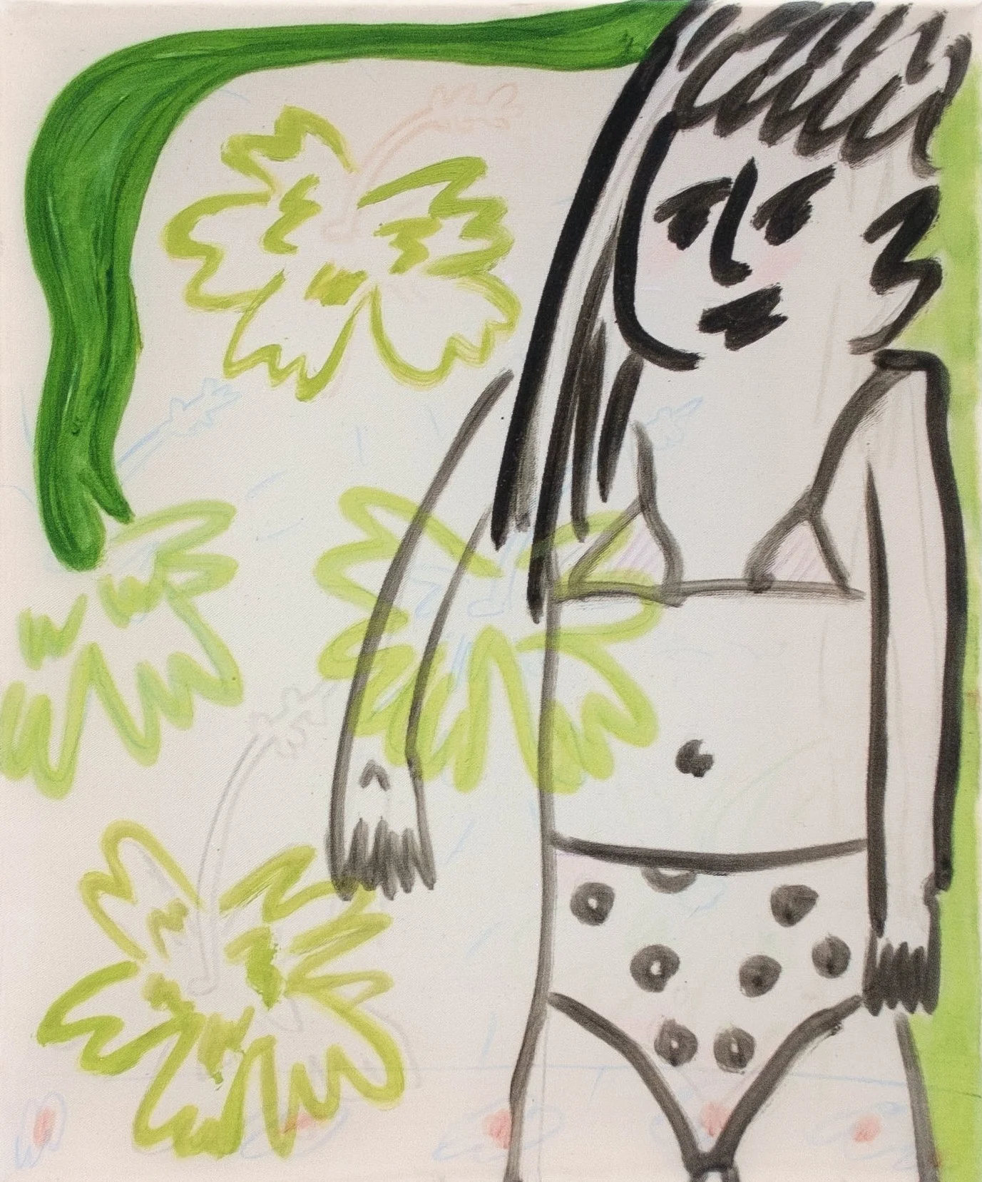 Green Girl 28 x 20 cm Oil on Transparent Fabric