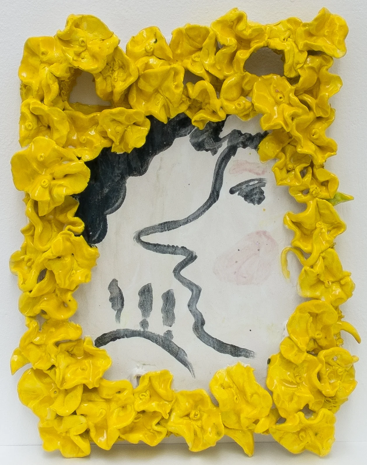 Yellow Awaiting and Thought Sinking 34 x 30cm Glazed Ceramics