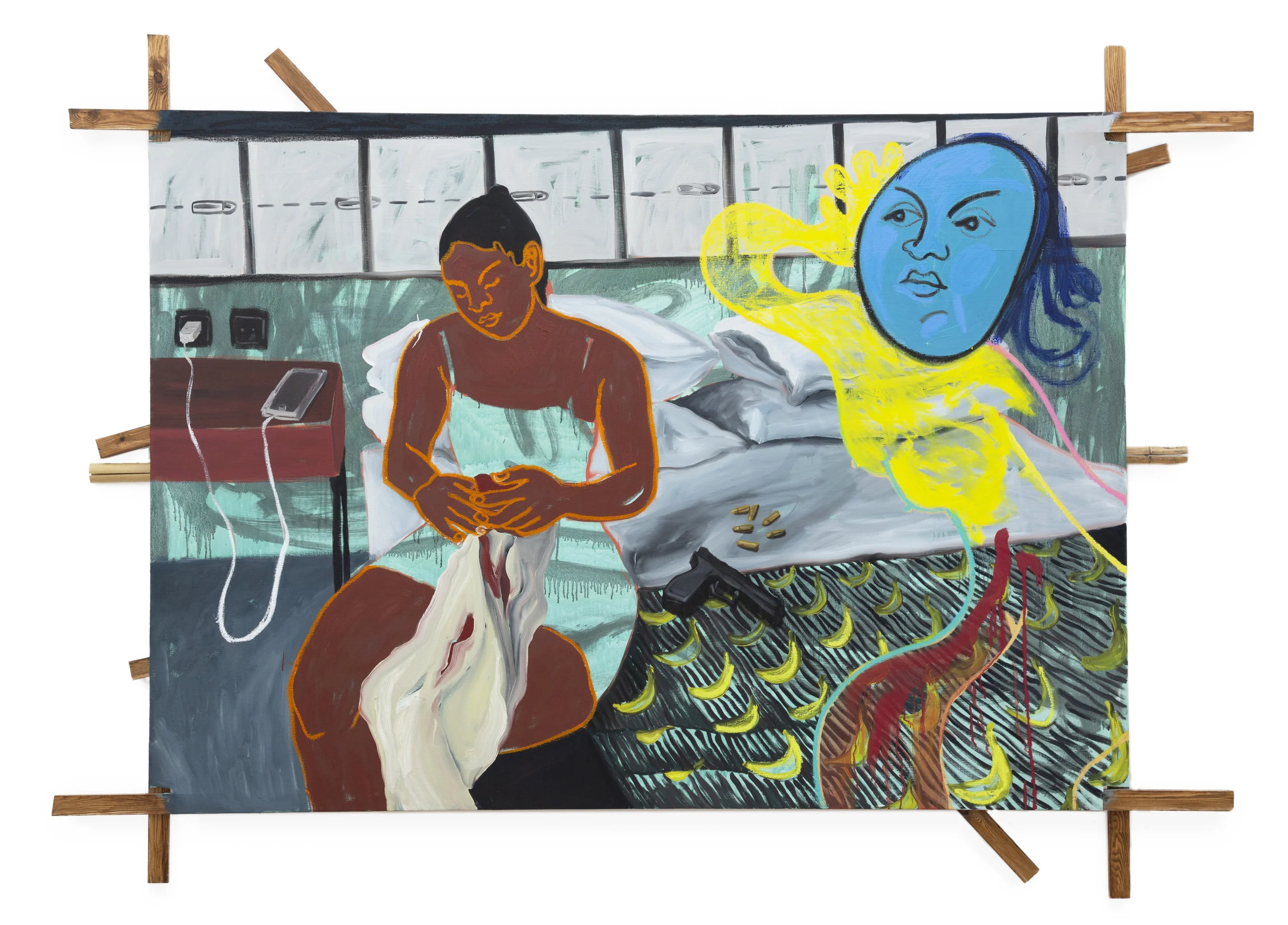 Whiskey Roulette 188x262cm acrylic and oil on linen 2019