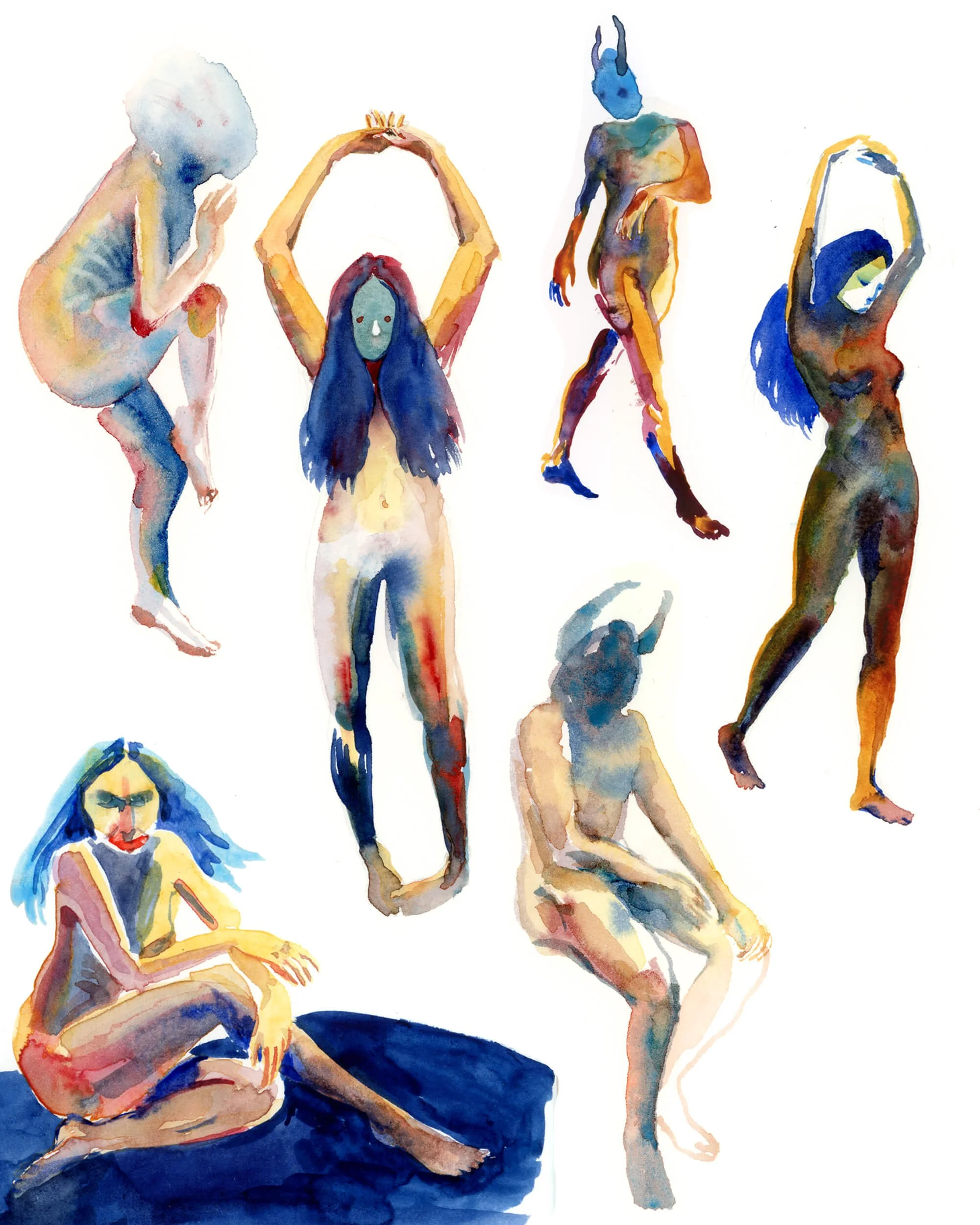coramarinoff_personalwork_watercolor_figures_minotaur_creatures.jpg