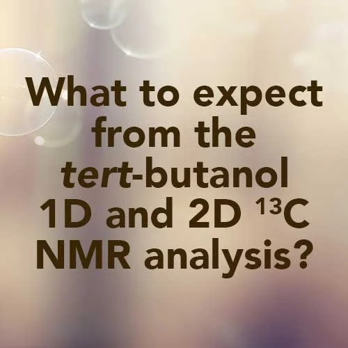 What to expect from the tert-butanol 1D and 2D 13C NMR analysis?