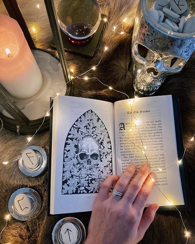 There&rsquo;s no better way to brighten up a boring Tuesday afternoon than with some occult studies... 😈🍷😉What books have y&rsquo;all been reading lately? This page is from The Devil&rsquo;s Dozen: 13 Craft Rites of the Old One by @gemma.gary Woul