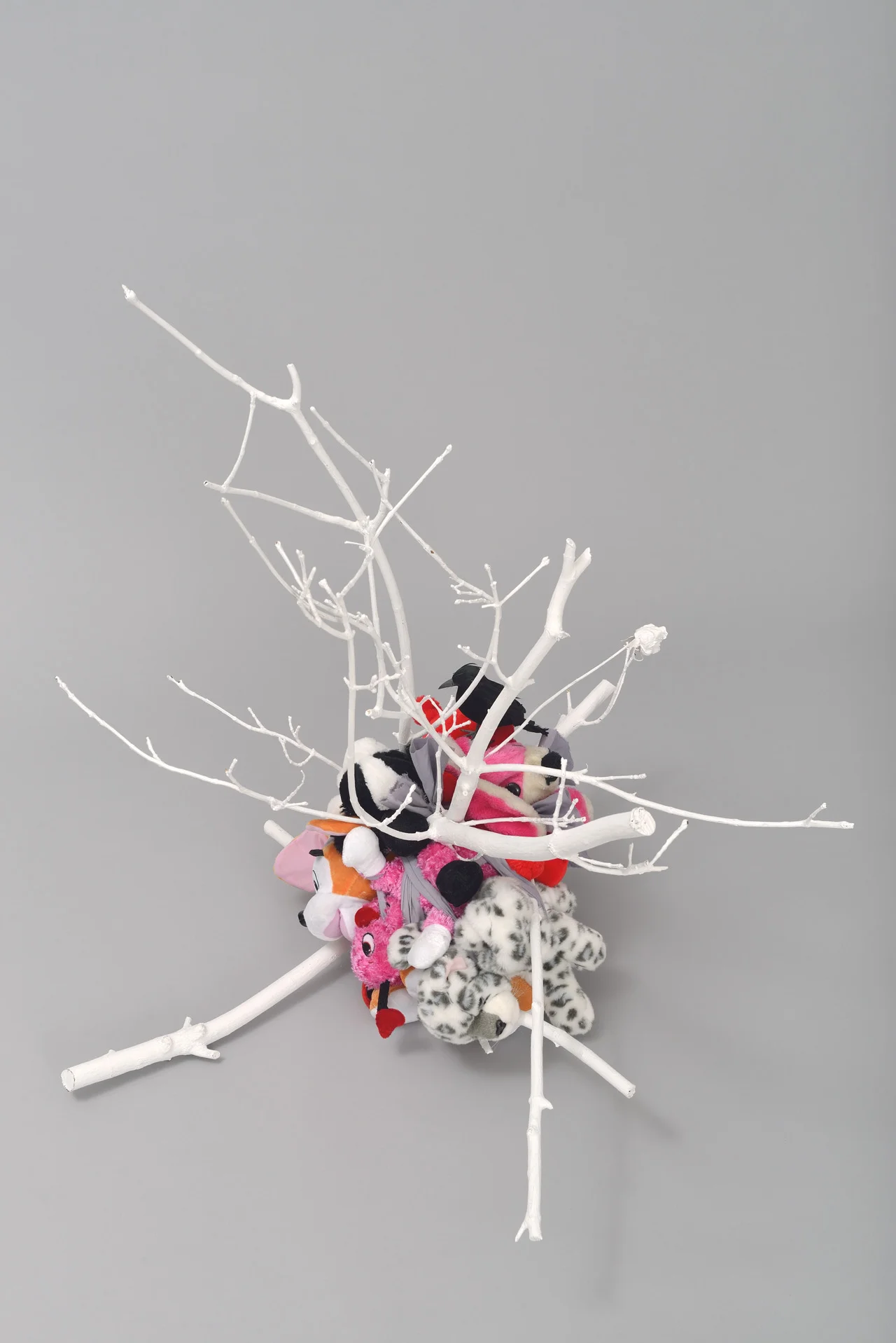 Tumblewood , 2014 Plush, branches, paint, 89 x 86.5 x 84 cm