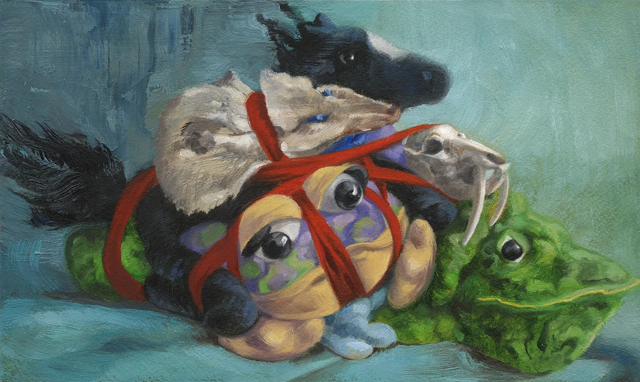Recombinant 4.1 , 2011 Oil on paper on board, 18 x 30 cm