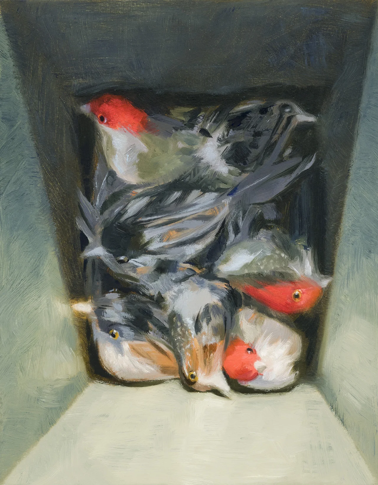 Portrait Box 12 , 2017 Oil on paper mounted on board 35.5 x 28 cm