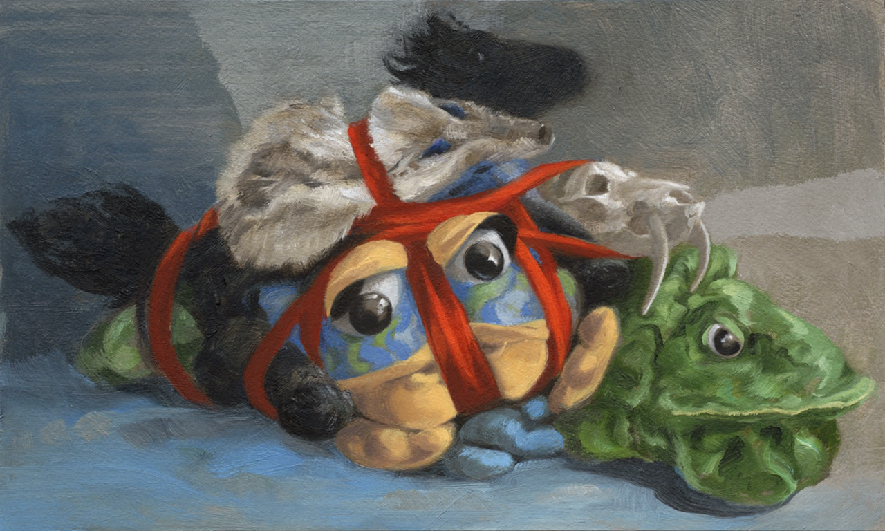Recombinant 4.2 , 2011 Oil on paper on board, 18 x 30 cm.
