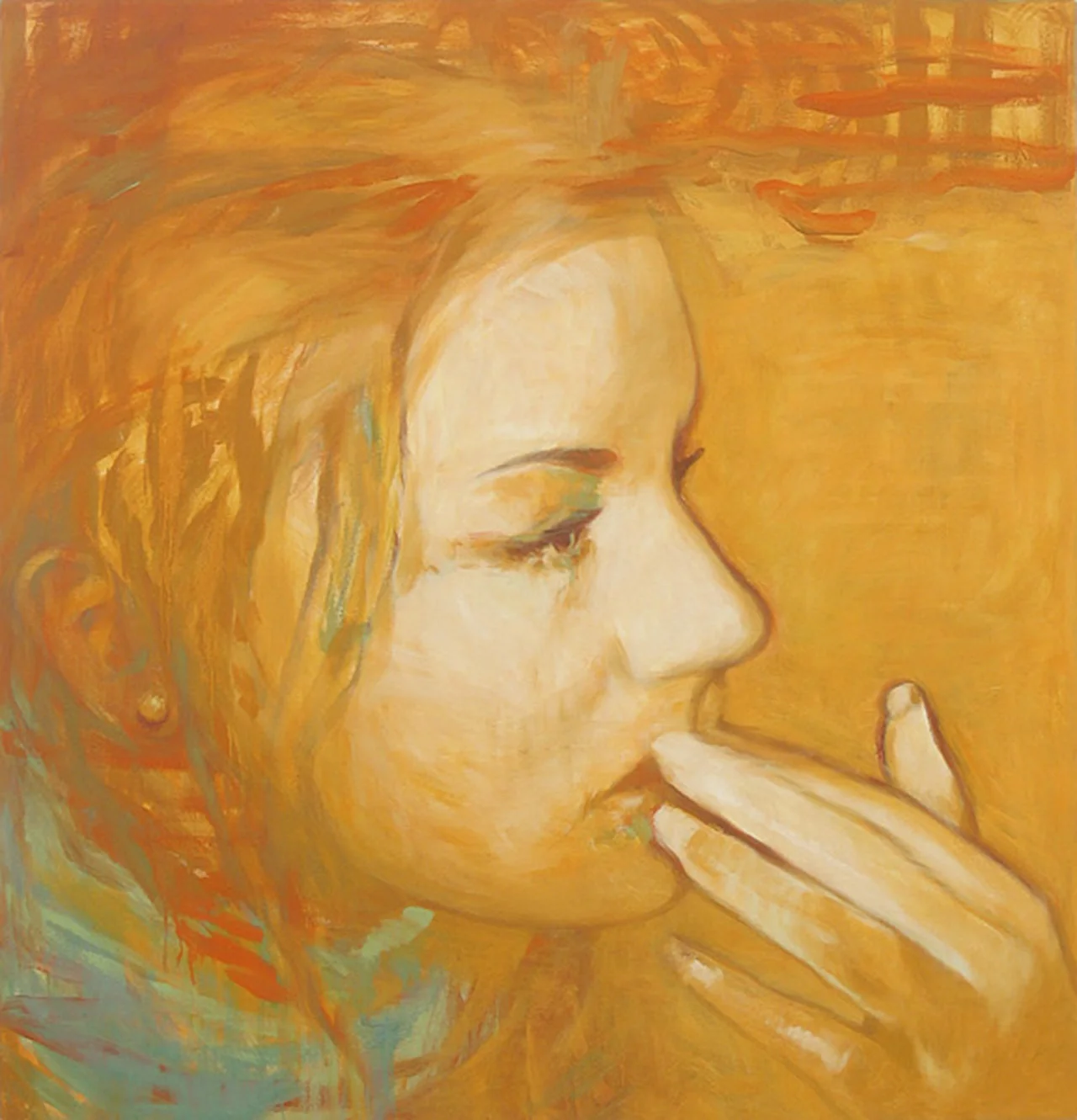 Thief - Reflect , 2004, oil on canvas, 40” x 40”