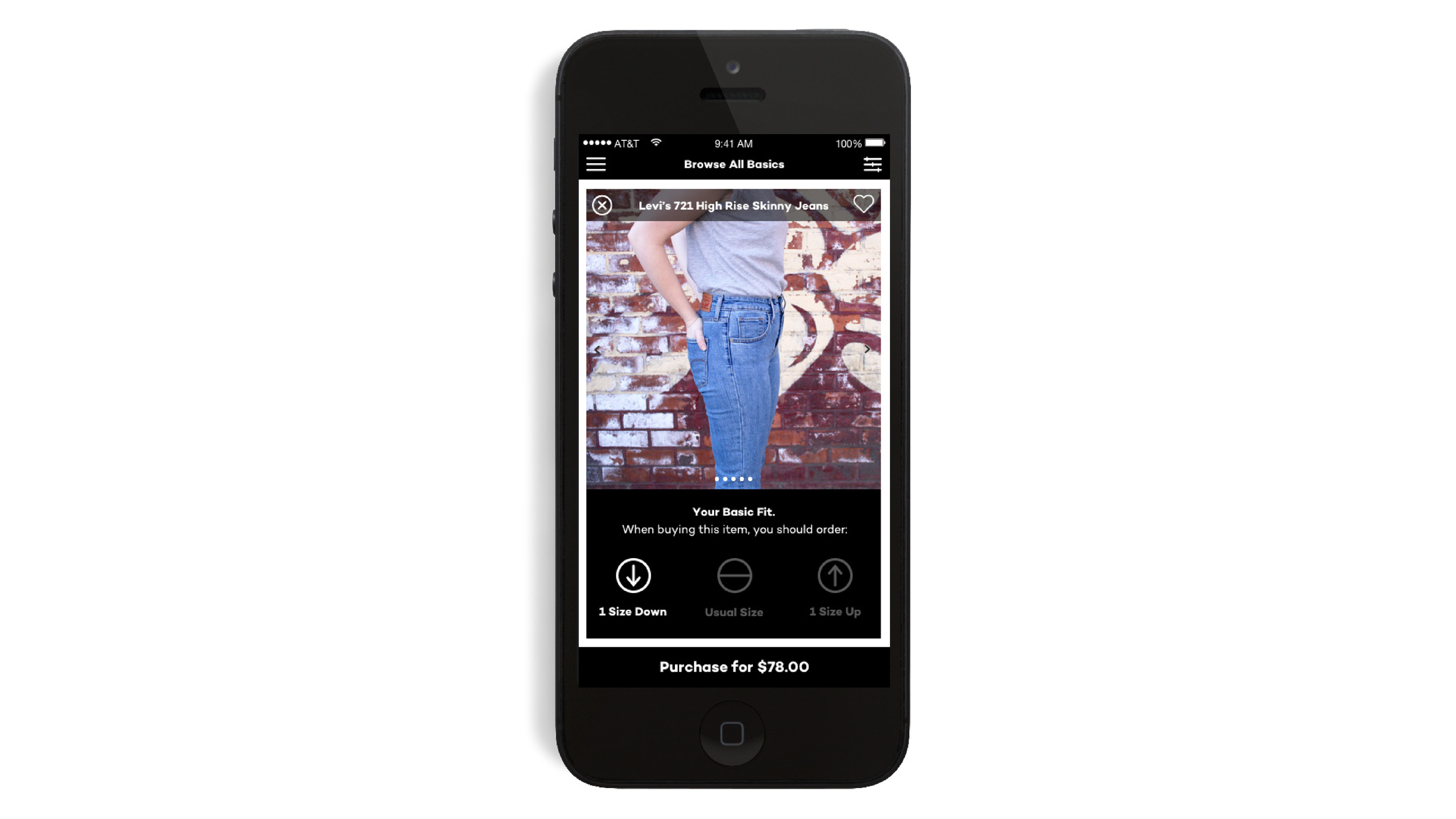Women are provided with a simple guide for buying, which tells them whether the women in the photo, who is similar to them in shape and preferences, had to buy a size up, a size down, or maybe she found that time to fit true to size.
