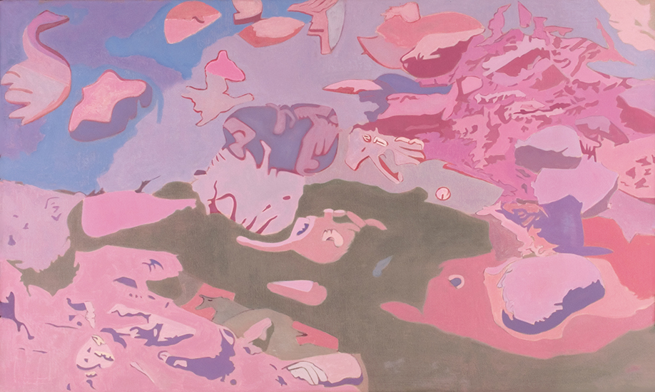 Clustered , 1988, Oil on Linen, 36"x60"