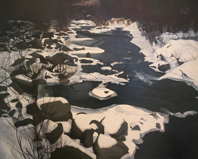 Winter Stream , 1975, Oil on Linen, 40"x50"