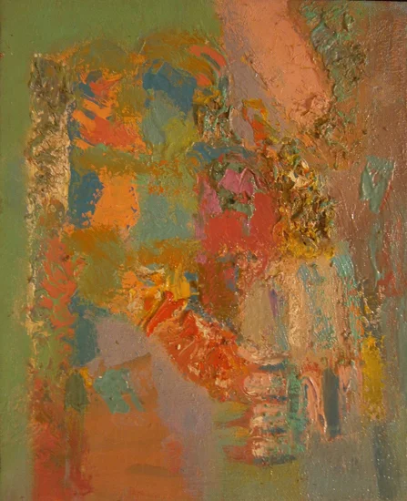 Interception , 1951, Oil on Linen, 5" x 11"