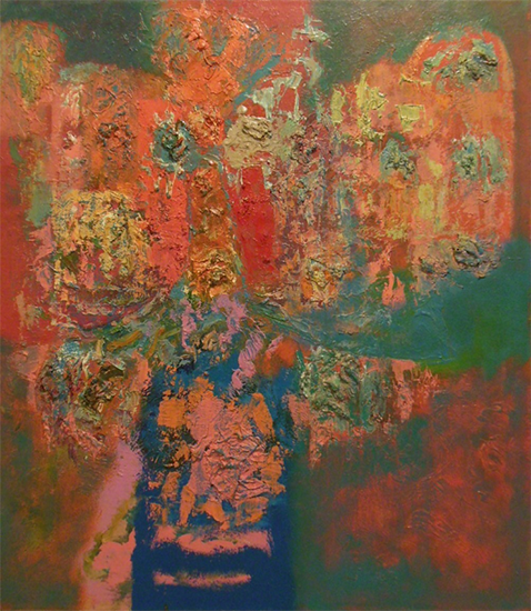 Bouquet , 1960, Oil on Linen, 36" x 32"