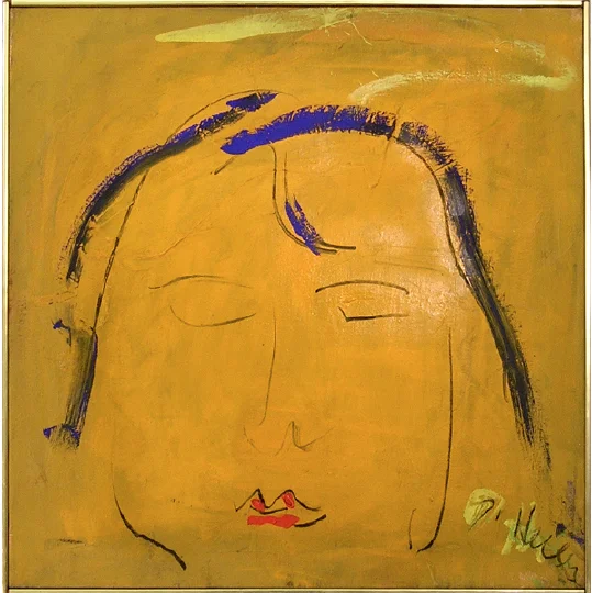 Head of Meditation , Oil on Linen, 25” x 25”, 1960