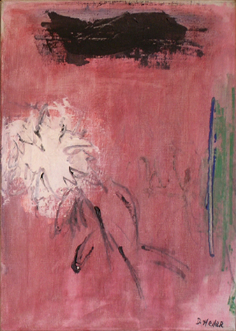    White Flower: New York Studio   , circa 1955,&nbsp;Oil on Linen, 16” x 12”  