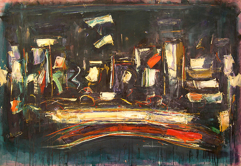    Night City  , 1958, Oil on linen, 51" x 74" 