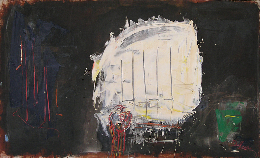 Figure in Night City, 1959, Oil on Linen, 34" x 56" 