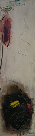    Plant and Leaf,   1959, Oil on Linen, 68" x 18" 