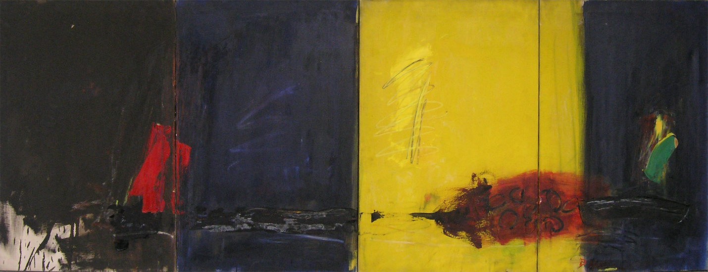   Earth's Diurnal Cycle  , 1959, Oil on linen, 33" x 88" 
