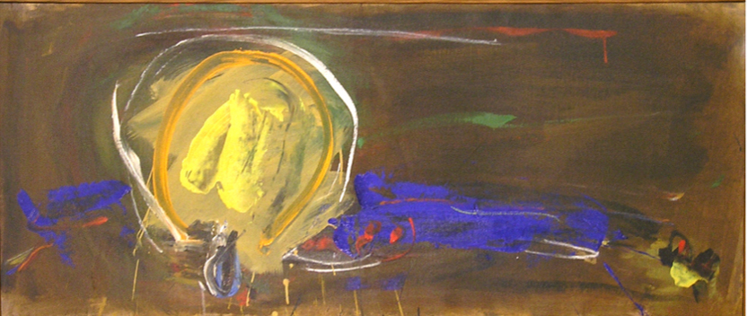    Eye of the Sun  , 1960, Acrylic on linen, 21" x 52" 