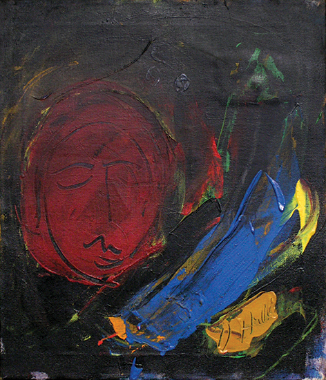 Moon Face I , 1960, Acrylic on linen, 23" x 20"