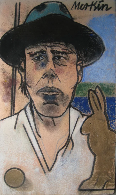 Joseph Bueys , 1980-2000, Oil Pastel on Arches Watercolor Paper, 27" x 16"