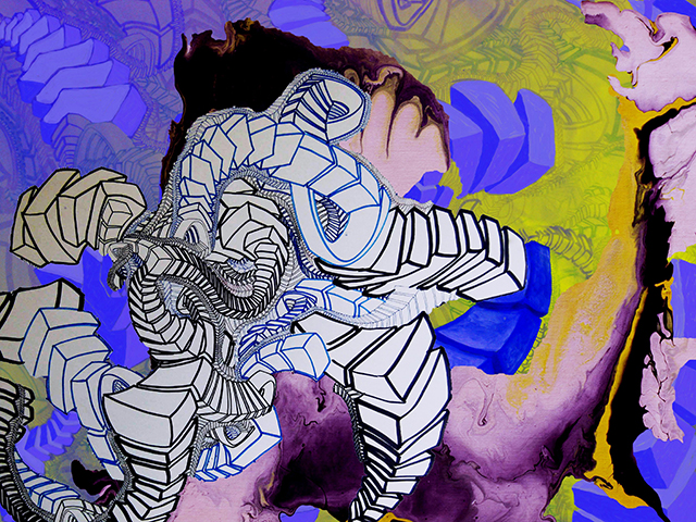 Airy Nothingness , 2015, UV ink and acrylic on canvas, 30" x 40"