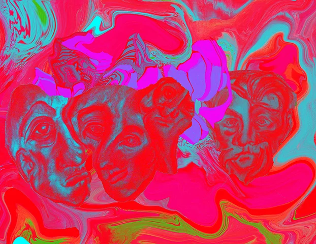 Jealousy - Acid Trip , 2015, UV ink and acrylic on canvas, 48" x 62"