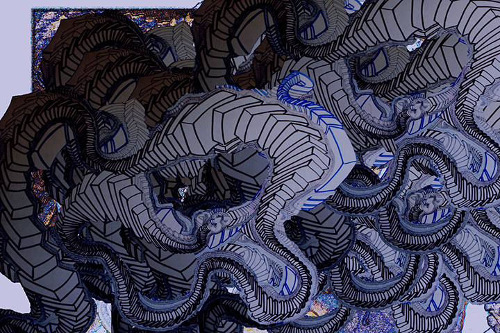 The Blue Danube , 2015, UV ink and acrylic on canvas, 48" x 72"