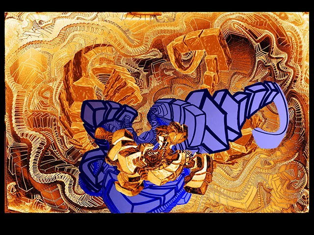 The Golden Fleece , 2015, UV ink and acrylic on canvas, 30" x 45"