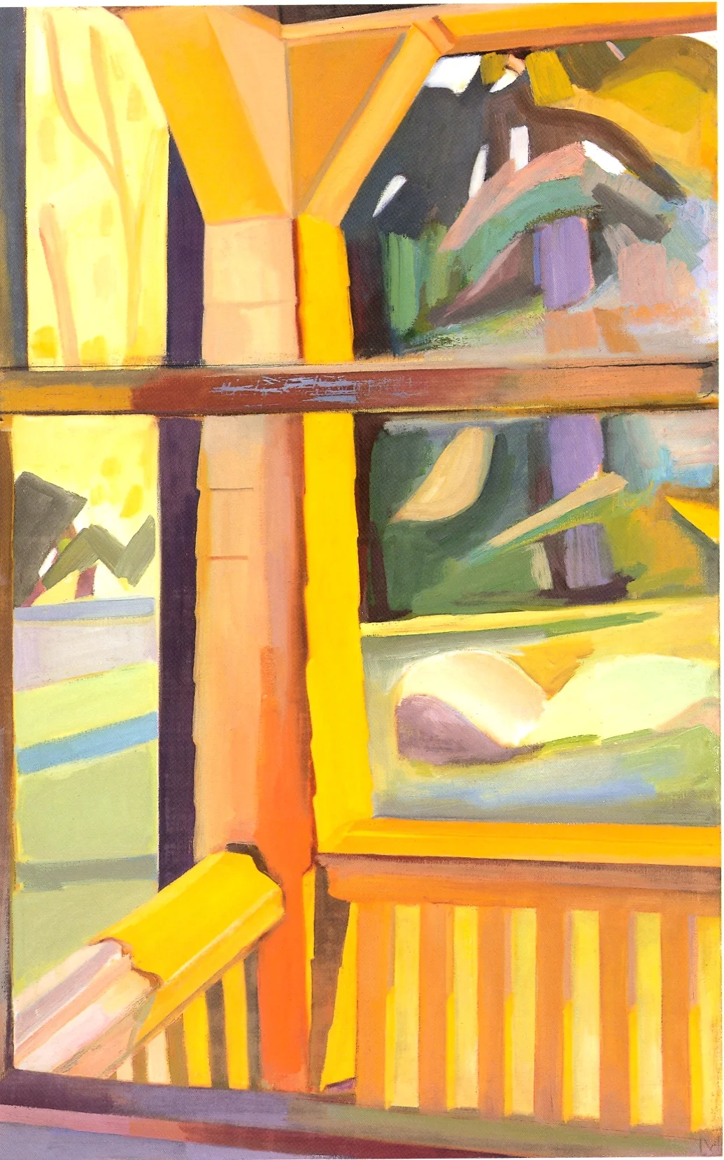 Yellow Porch-Spring oil on canvas, 40"x25", 2004