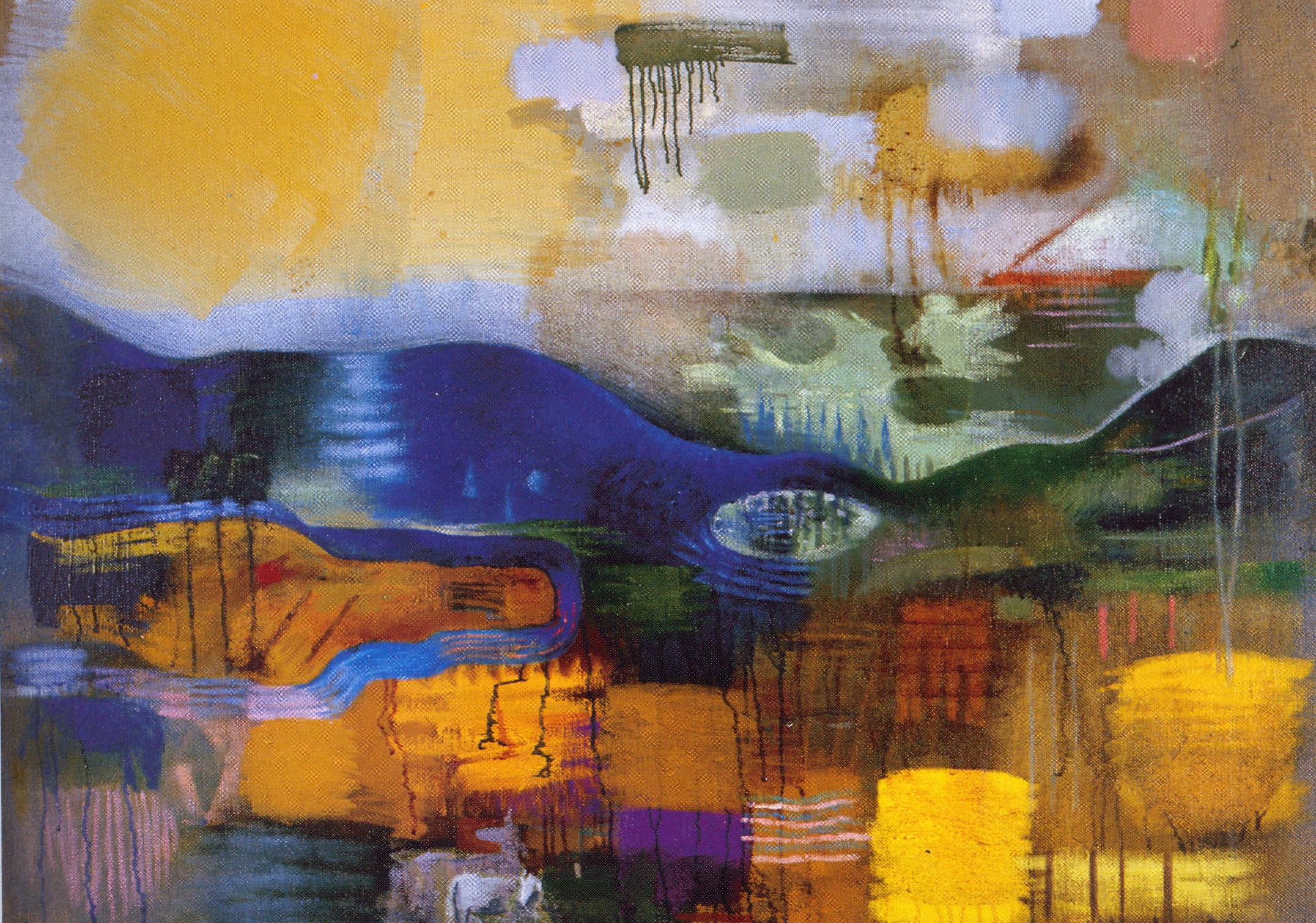 Mark Kurdziel Animals in Landscape , 2002, Oil on Canvas, 50" x 36”
